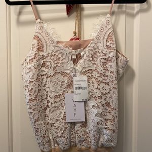 Wayf detailed lace bodysuit. Never worn, new with tags